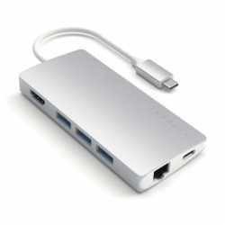 SATECHI ADATTATORE USB-C MULTI-PORTA 4K ETHERNET V2 SILVER
