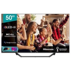 HISENSE 50A72GQ TV QLED 50 POLLICI 4K ULTRA HD HDR10+ DOLBY VISION SMART TV VIDAA U5.0 ALEXA E GOOGLE ASSISTANT WI-FI NERO