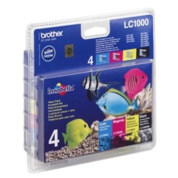 BROTHER LC1000VALBP PACK CARTUCCE NERO+CIANO+MAGENTA+GIALLO PER STAMPANTI BROTHER INK JET